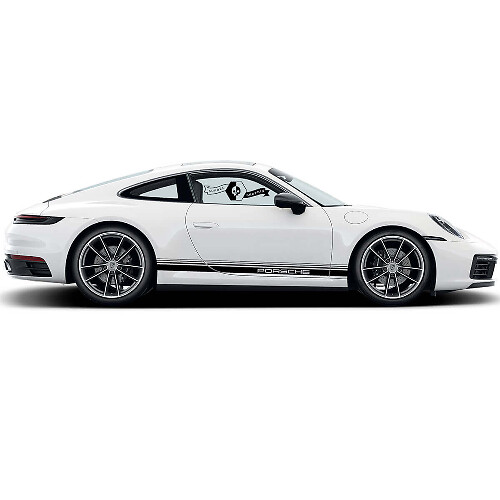 Set d'autocollants vinyle avec lettrage Porsche pour bandes latérales Porsche 911 Carrera