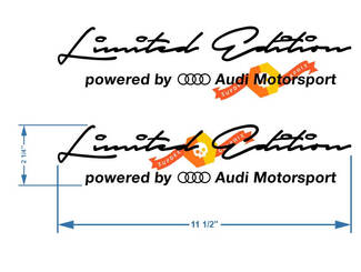 2 x Autocollant Audi Motorsport en édition limitée compatible avec les modèles Audi 2
