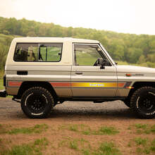 Kit d'autocollants en vinyle dégradé de style rétro pour bandes latérales pour Toyota Land Cruiser LJ73 1994_2