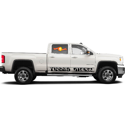 Autocollants en vinyle pour bas de caisse turbo diesel pour GMC Sierra