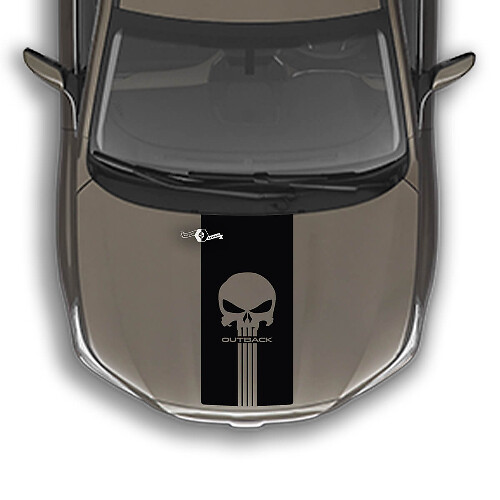 Autocollant en vinyle capot style Punisher pour Suba Outback_1