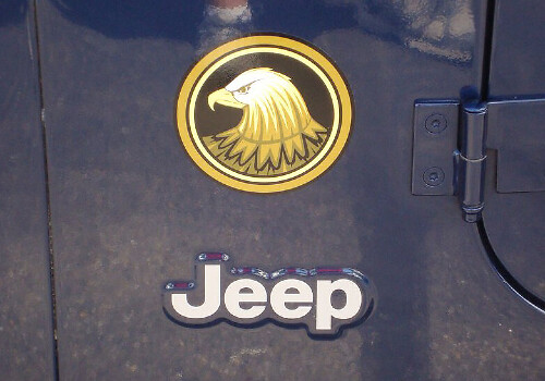 Autocollant rond en vinyle Golden Eagle pour Jeep Wrangler