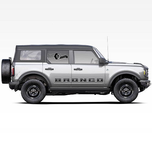 2 Autocollants de portes latérales avec logo Bronco pour Ford Bronco 2021
