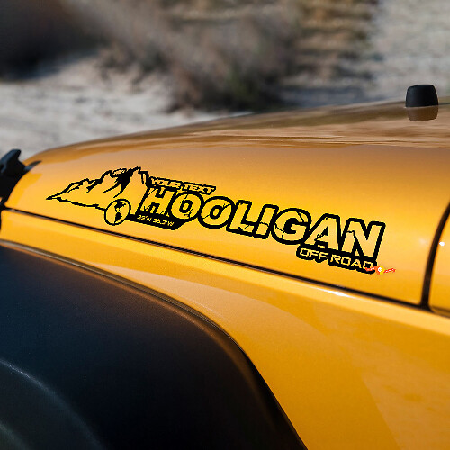 Autocollant vinyle personnalisé Hooligan pour capot Jeep Rubicon