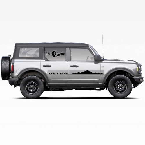 CUSTOM Mountain Door Stripe Pair Porte Autocollant vinyle pour Ford Bronco 2021