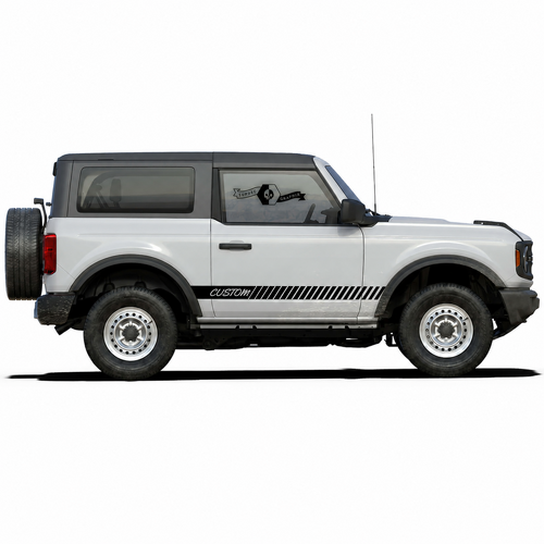 CUSTOM Script Hatch Stripe Pair 2 Door Bas de caisse Autocollant vinyle pour Ford Bronco 2021