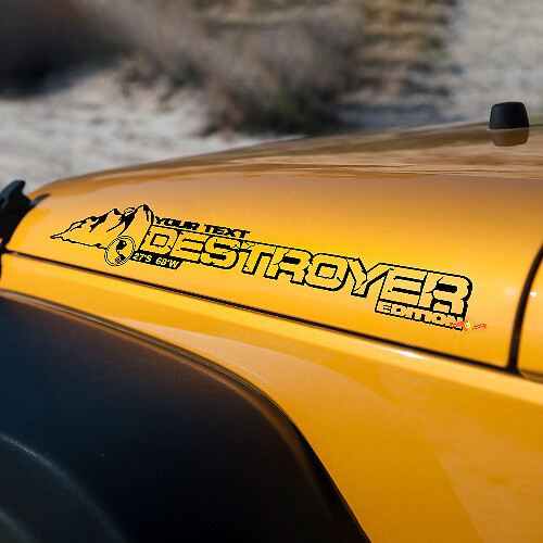 Autocollant en vinyle style Destroyer Mountain pour capot Jeep Wrangler JK