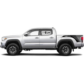 2 kit d'autocollants de décalcomanie pour Toyota Trd Off-Road Tacoma Slit Lines Bed Decal Sticker Graphic Side WRAP
