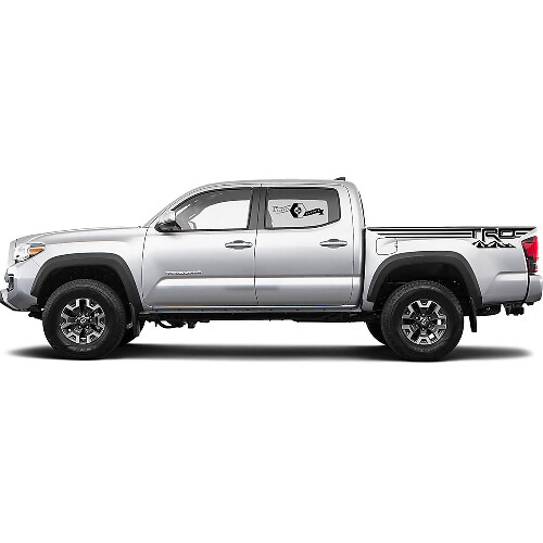 2 Kit d'autocollants Décalcomanie Pour Toyota Tacoma Trd Hors Route Montagnes Lignes Lit Autocollant Graphique Côté WRAP
