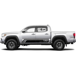 2 pour Toyota Trd Off Road Slit Lines Tacoma Stripe Doors Rocker Panel Decal Sticker Graphic New
