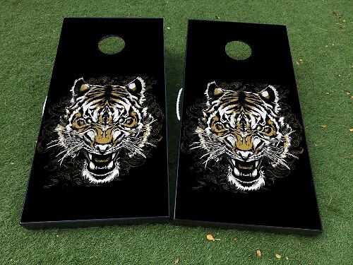 Set d'autocollants en vinyle pour planche de cornhole Tiger