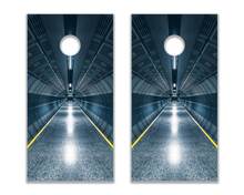 Tunnel Cornhole Board Jeux Vinyle en vinyle à décalque avec laminé 2