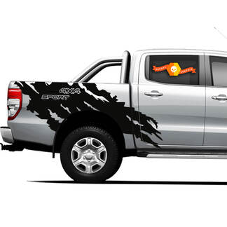 Décalcomanies graphiques pour lit latéral 4 × 4 Sport Truck Splash pour Ford Ranger
