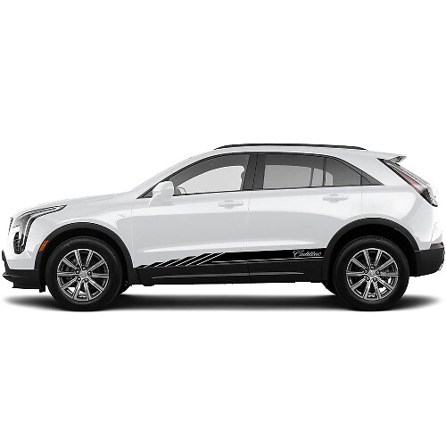 2 Nouvelles lignes de décalcomanie Autocollant de bas de caisse pour Cadillac XT4 Stage
