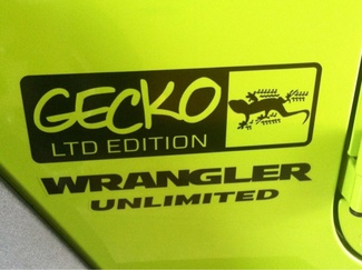 2 autocollants en vinyle Gecko LTD Jeep Wrangler Rubicon TJ YK JK 1