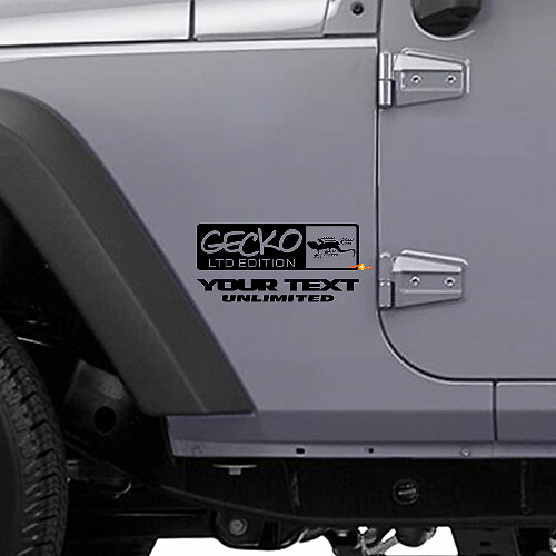 Autocollant Vinyle Latéral Style Gecko LTD pour Jeep Wrangler Rubicon