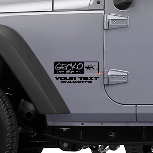 Autocollant Vinyle Latéral Style Gecko LTD pour Jeep Wrangler Rubicon