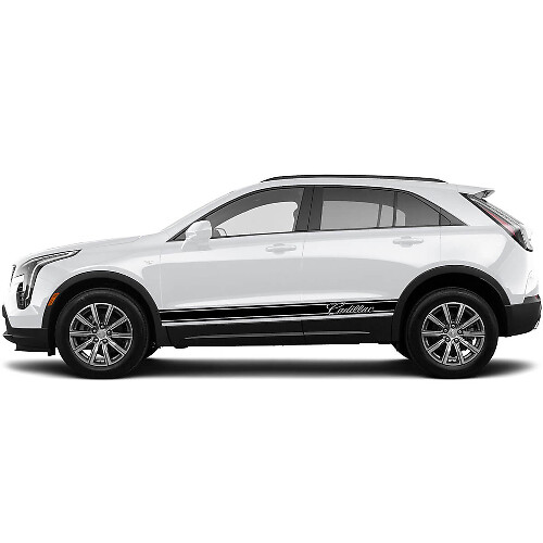2 Nouvel Autocollant Bande de Lignes Horizontales pour Panneau de Bas de Caisse pour Cadillac XT4 - neuf
