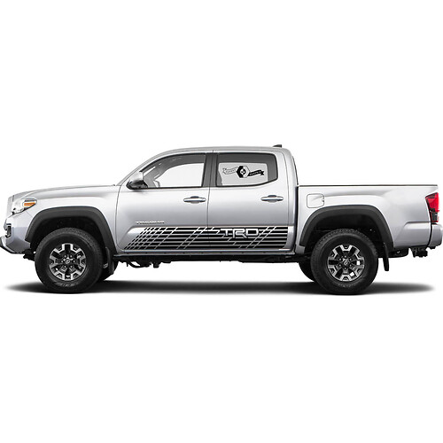 Autocollant en vinyle latéral à rayures damier TRD pour Toyota Tacoma 2016-2019