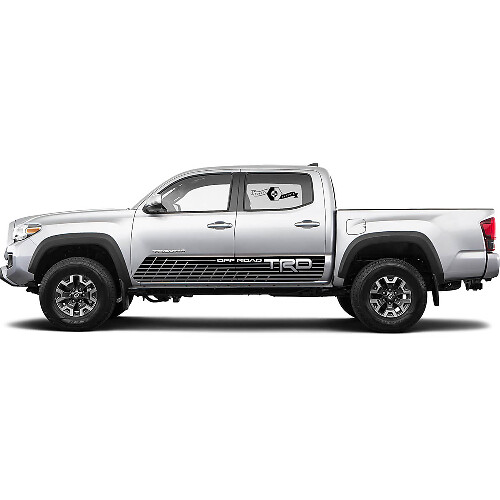 2X Autocollants en vinyle à rayures latérales Toyota Tacoma TRD Off Road 2021 Décalcomanies de panneau latéral Graphiques de bas de caisse Autocollant de rallye
