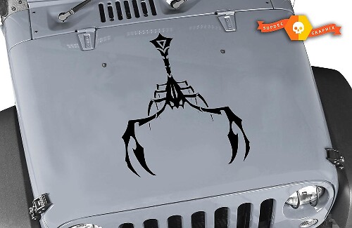 Autocollant en vinyle style tribal Scorpion pour capot de Jeep Wrangler