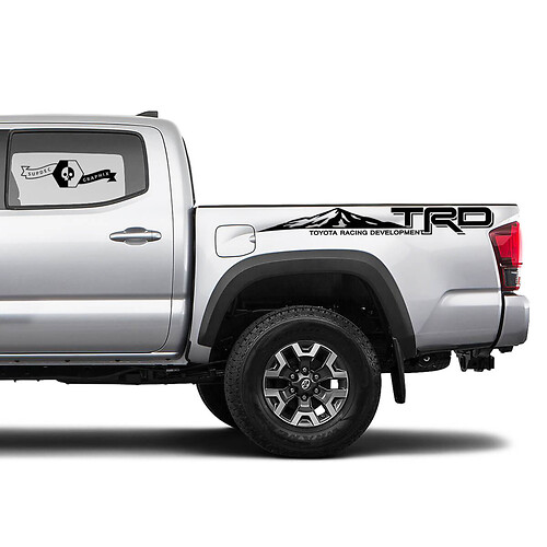 2x Tacoma Toyota TRD TRD Off Road Truck Lit Montagne Stickers Vinyle Stickers Montagnes Développement de la course