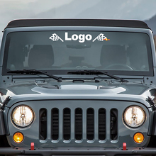Autocollant en vinyle personnalisé avec logo et drapeaux pour pare-brise de Jeep_2