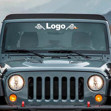 Autocollant en vinyle personnalisé avec logo et drapeaux pour pare-brise de Jeep_2