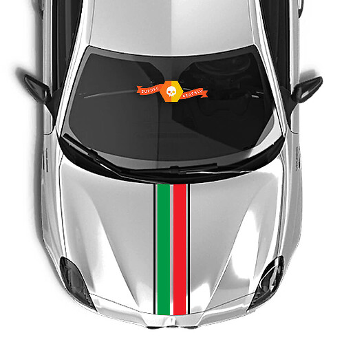 Autocollant de capot Alfa Romeo drapeau de bordure Italie 2021
