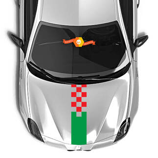 Autocollant de capot Alfa Romeo drapeau Italie drapeau à damier 2021

