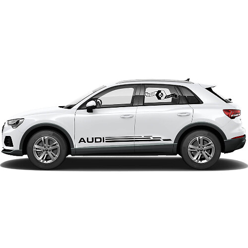 Autocollants de porte Audi Q3 Bande latérale Décalcomanie moderne pour Audi Q3 2021 Kit de bandes latérales de portes Autocollant de décalcomanie
