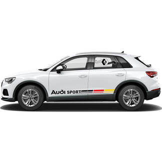 Paire d'autocollants Audi Q3 côté porte pour panneau à bascule drapeau allemand autocollant en vinyle
