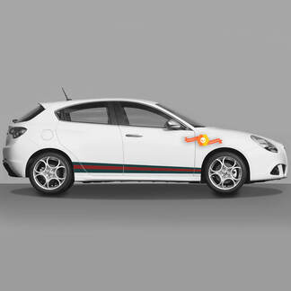 Paire d’autocollants en vinyle Alfa Romeo Giulietta Graphic Wide Line Nouveau sur les portes 2021
