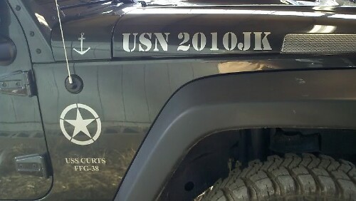 Autocollant vinyle militaire latéral USN USS Curts FFG-38 pour Jeep Wrangler