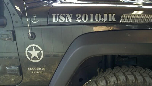 Kit d'autocollants en vinyle militaire USN USS Curts FFG-38 pour Jeep Wrangler