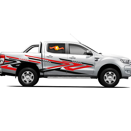 Autocollants en vinyle en paire 4X4 Tacoma Toyota TRD Off Road Style Robo pour portes latérales de camion
