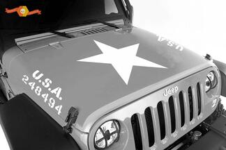 2 Jeep Wrangler U.S.A. Army Hood Vinyl Sticker Sticker