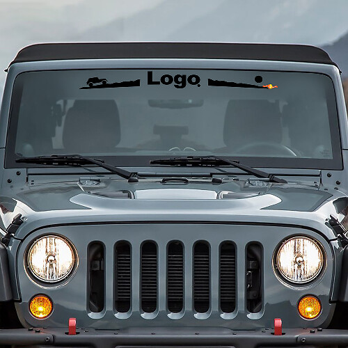 Autocollant en vinyle logo Mountain Style pour pare-brise Jeep Wrangler Rubicon