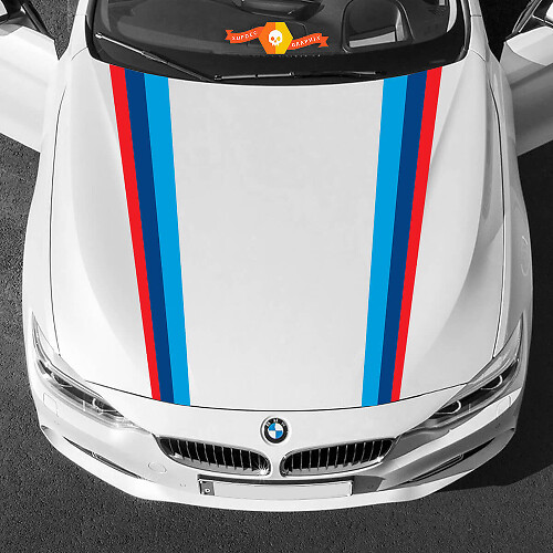 Les deux bandes de capot M couleurs pour BMW toutes générations et modèles
