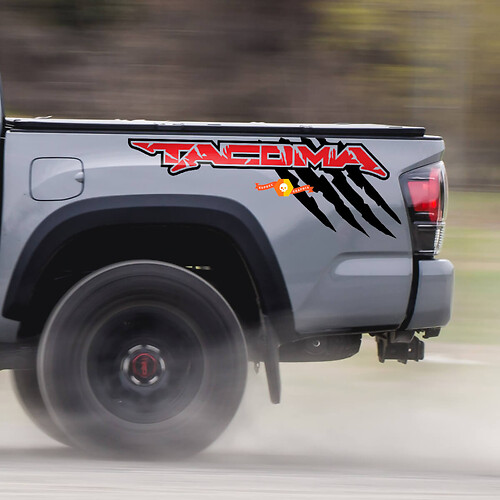 2 couleurs kit d'autocollants en vinyle de lit en vinyle pour Toyota Tacoma trd hors route Raptor personnalisée