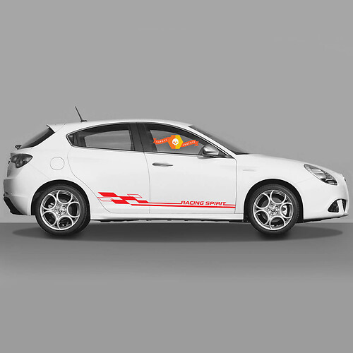 Paire Coups de vinyle Stickers Racing Sport Drapeau à damier Alfa Romeo Décalque latéral Racing Spirit Nouveau 2022