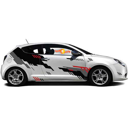 Pair Decals en vinyle Stickers graphiques latéraux Alfa Romeo Mito Style Punk Neuf 2022