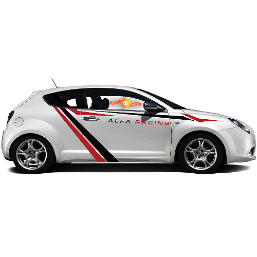 Paire d'autocollants en vinyle Stickers graphiques latéraux Alfa Romeo MITO Alfa Racing 2022
