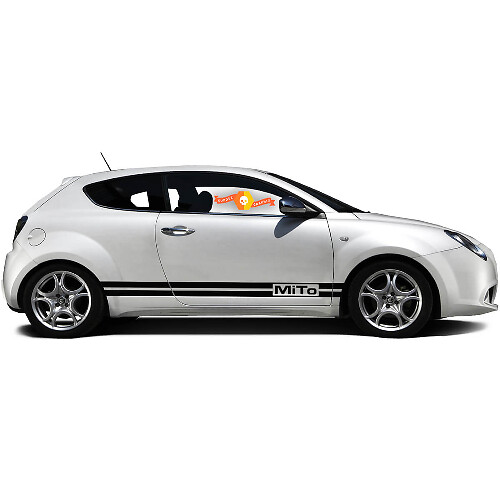 Paire d'autocollants en vinyle Stickers graphiques latéraux Alfa Romeo Rocker Panel MITO deux lignes 2022
