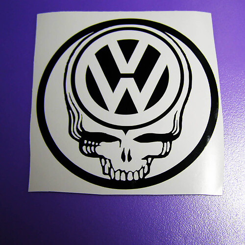 Set d'autocollants vinyle crâne avec logo VW pour Volkswagen