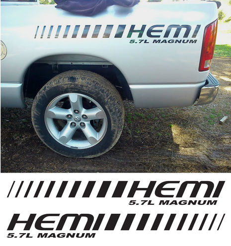2 - Autocollants Dodge HEMI 5.7 MAGNUM Ram Truck Stickers