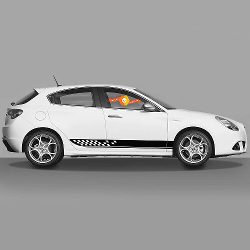 Autocollant Vinyle Latéral à Rayures à Damier pour Alfa Romeo Giulia