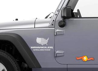 2 décalcomanies Jeep USA Flag Maps jk Wrangler