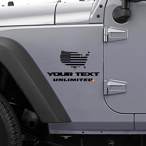 Autocollant Vinyle Décalque Drapeau USA pour Jeep Wrangler JK