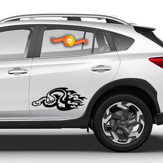 Décalcomanies en vinyle Autocollants graphiques côté voiture Toyota fougueux serpent dessin nouveau 2022
